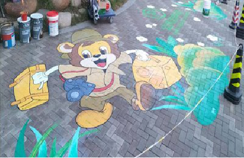 新密夏季画地面彩绘会遇到的问题