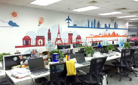 新密教你设计办公室墙绘的方法。