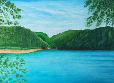 新密在墙绘中,如何绘画绿水青山?